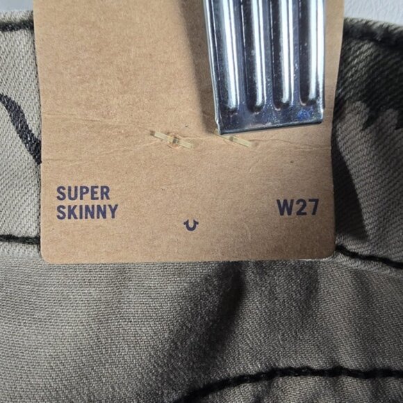 NWT TRUE RELIGION GARDEN CAMO SUPER SKINNY Distressed‎ Mid Rise Jeans Size 27 - Picture 16 of 16